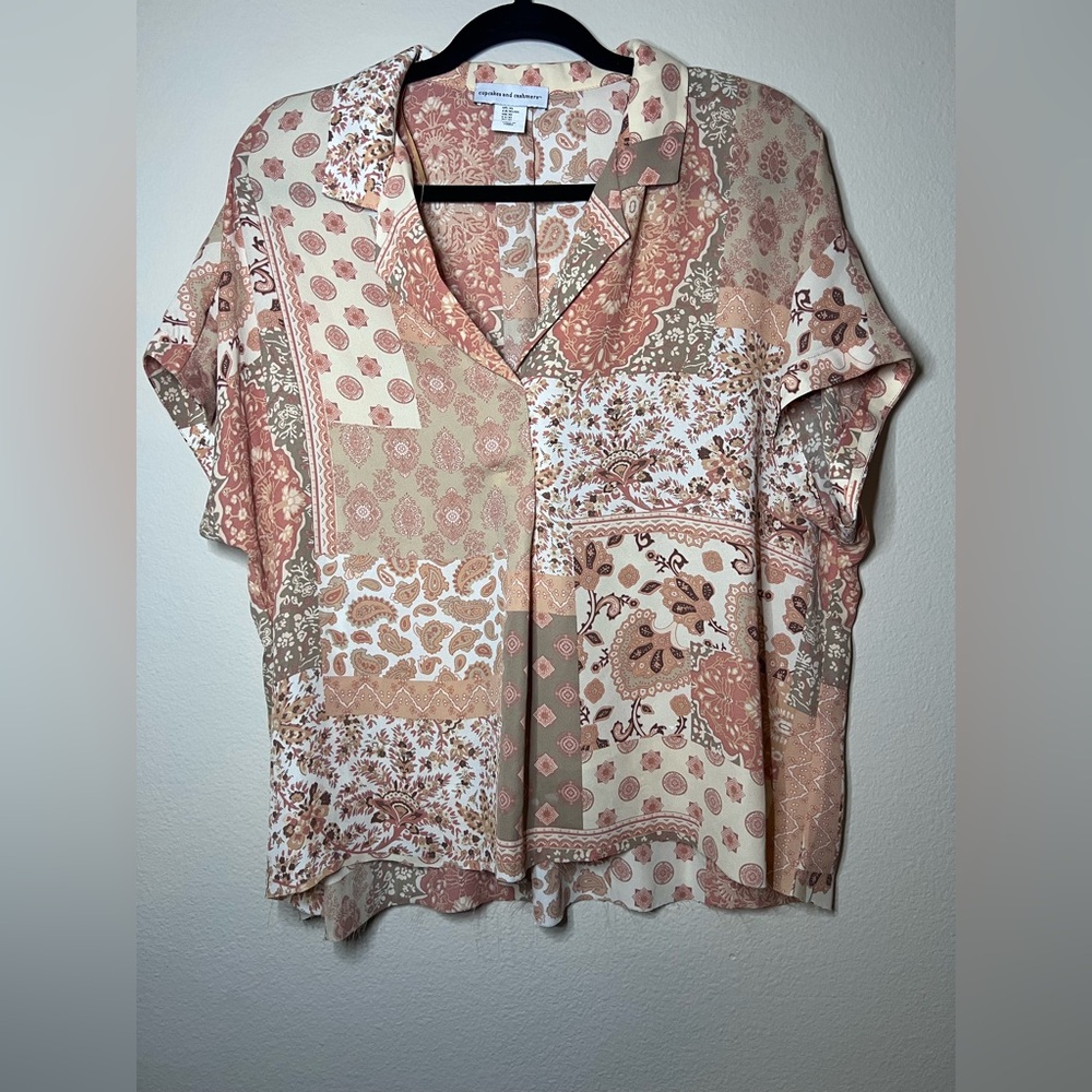 Boho paisley collared blouse